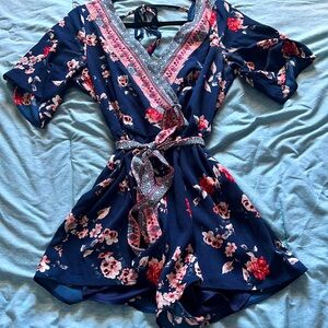 Floral printed romper